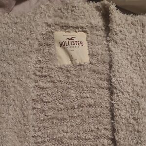 Hollister Plush Open-Front Cardigan in Light Beige